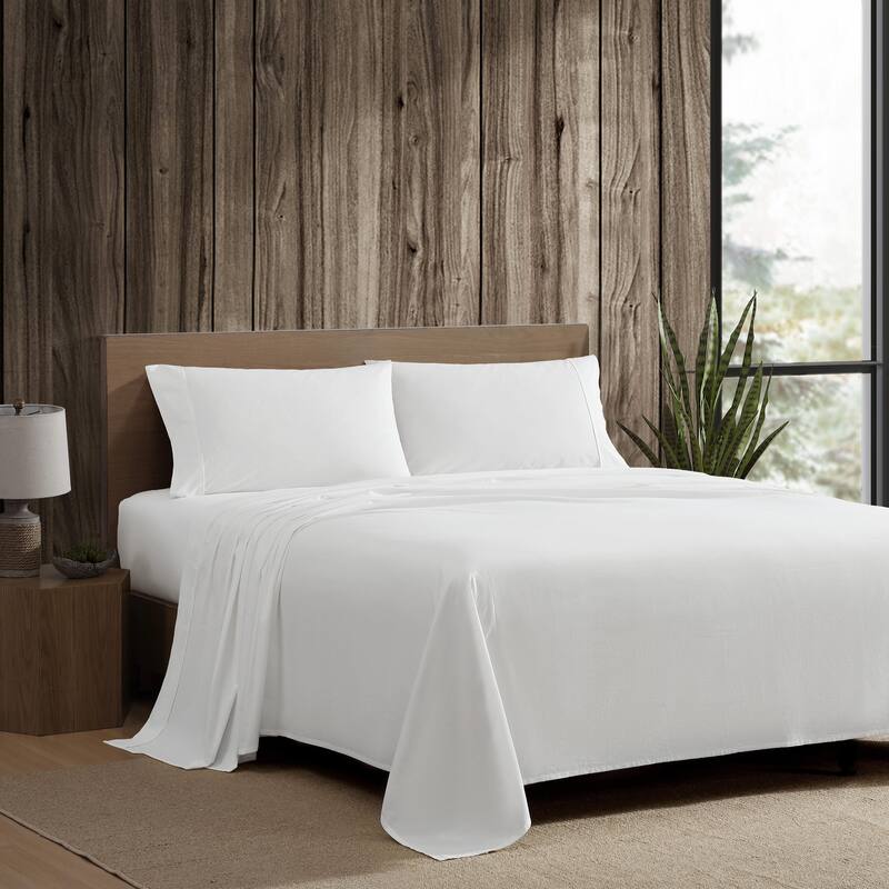 Eddie Bauer Brushed Percale Solid Cotton Sheet Set