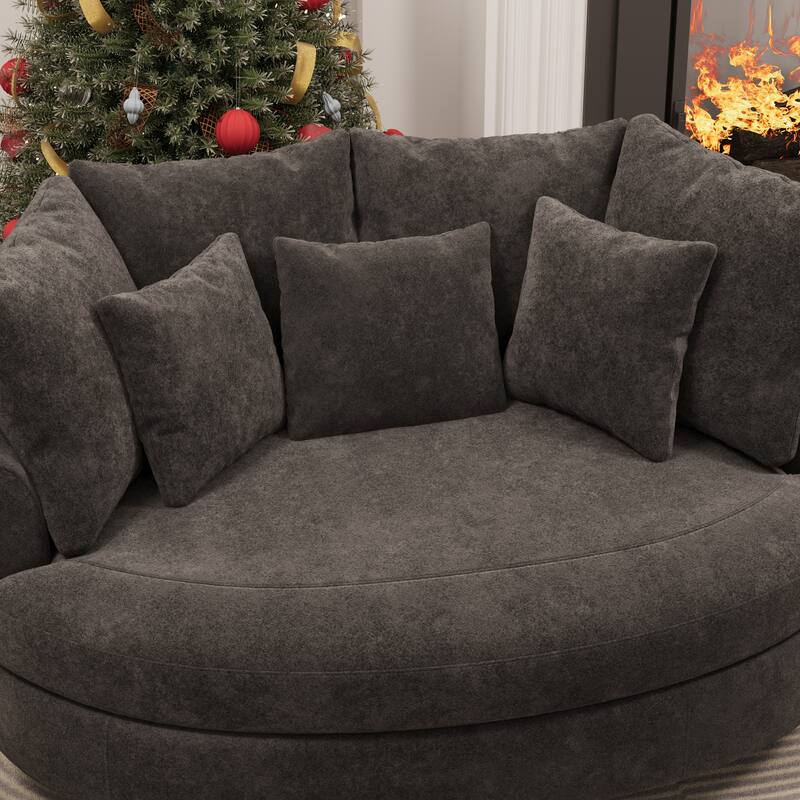 70.1"W Modern Chenille Loveseat with 7 Cushions,Oversized Accent chair