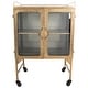 preview thumbnail 2 of 4, Metal Cabinet with Glass Doors and Wheels