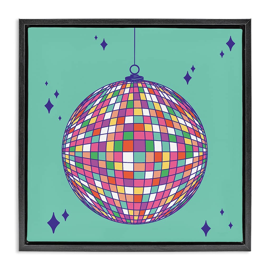 Stupell Geometric Modern Disco Ball Framed Floater Canvas Wall Art Design By Sazerelli Designs