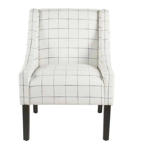 HomePop Modern Swoop Arm Accent Chair - White Windowpane. Opens flyout.