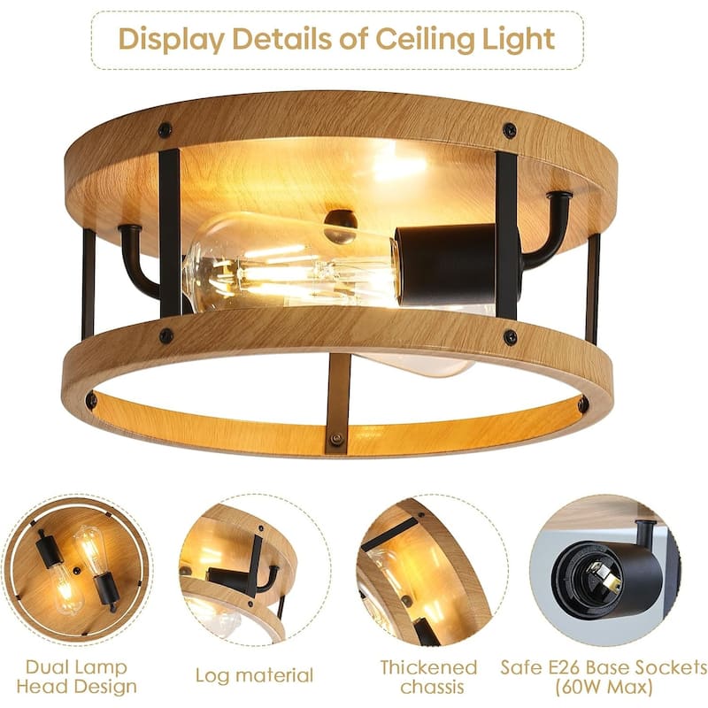 2-light kitchen light wood ceiling light metal hallway light