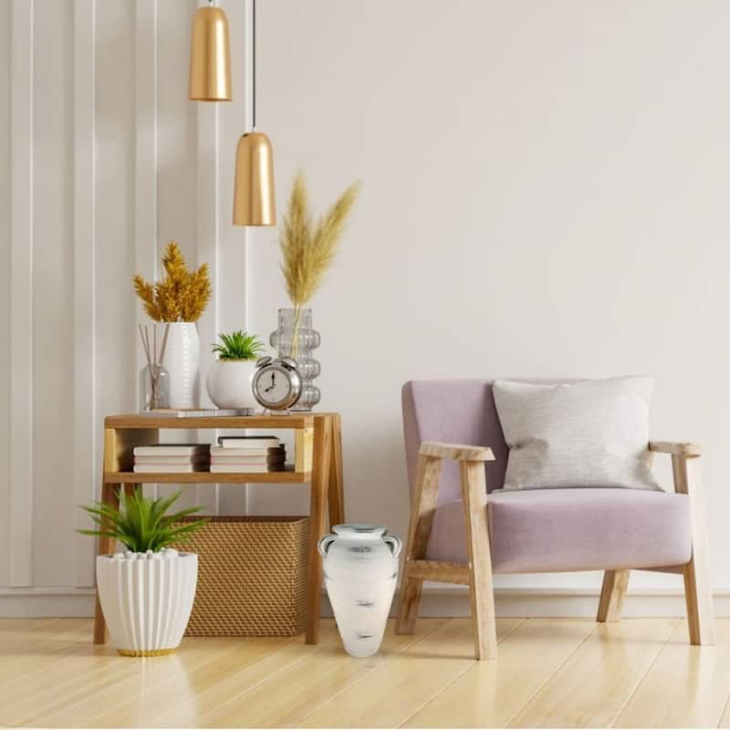 Bohemian Ceramic Oblong Decorative Urn