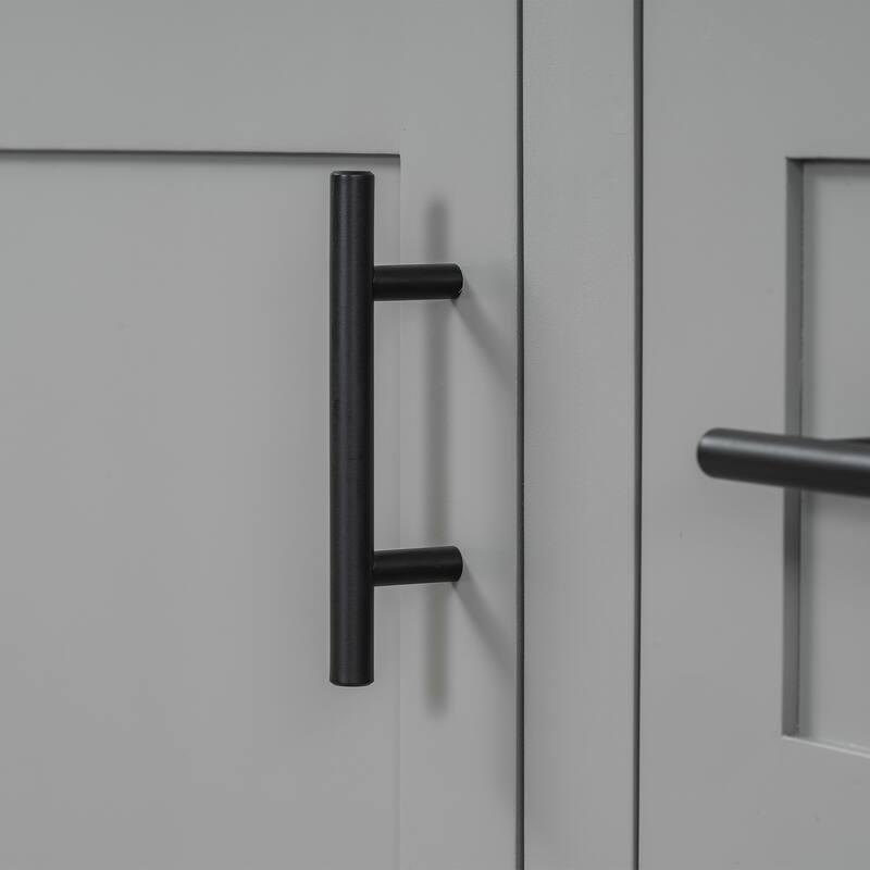 GDFStudio - Tim 30" Modern Bathroom Vanity with Ceramic Sink - Rubberwood Frame, 3 Drawers & Double-Rack Door, Soft-Close