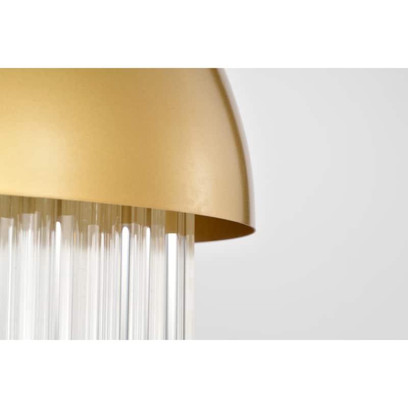 Wiskass 15 Inch Ripped Glass Shade Pendant Lighted Chandelier