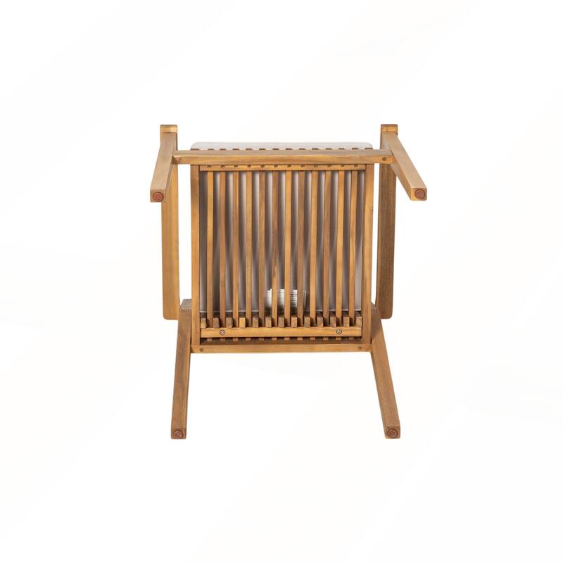 5 - Piece Patio Furniture Set with Acacia Wood Table and 4 Chairs