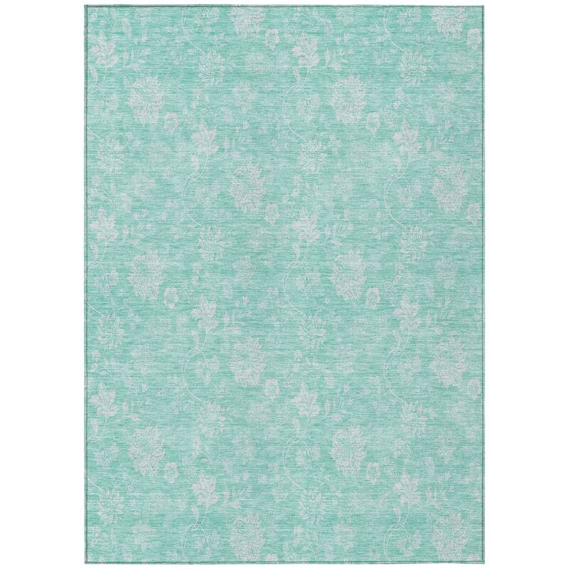 HomeRoots Floral Transitional Rectangle Outdoor Rug