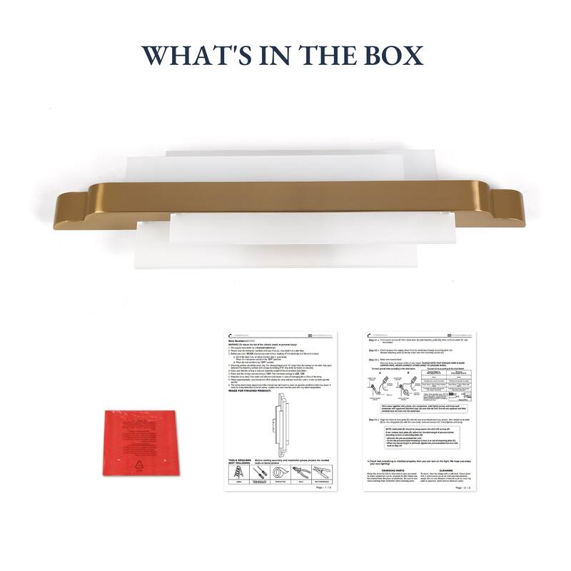 Modern 1-Light LED Gold Geometric Wall Sconce Bathroom Vanity Light - W6.3"*D3.1"*H23.6"