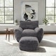 preview thumbnail 4 of 23, Plush Cloud-Like Bean Bag Chair & Ottoman Set - Soft Microsuede Lounger for Living Room/Playroom