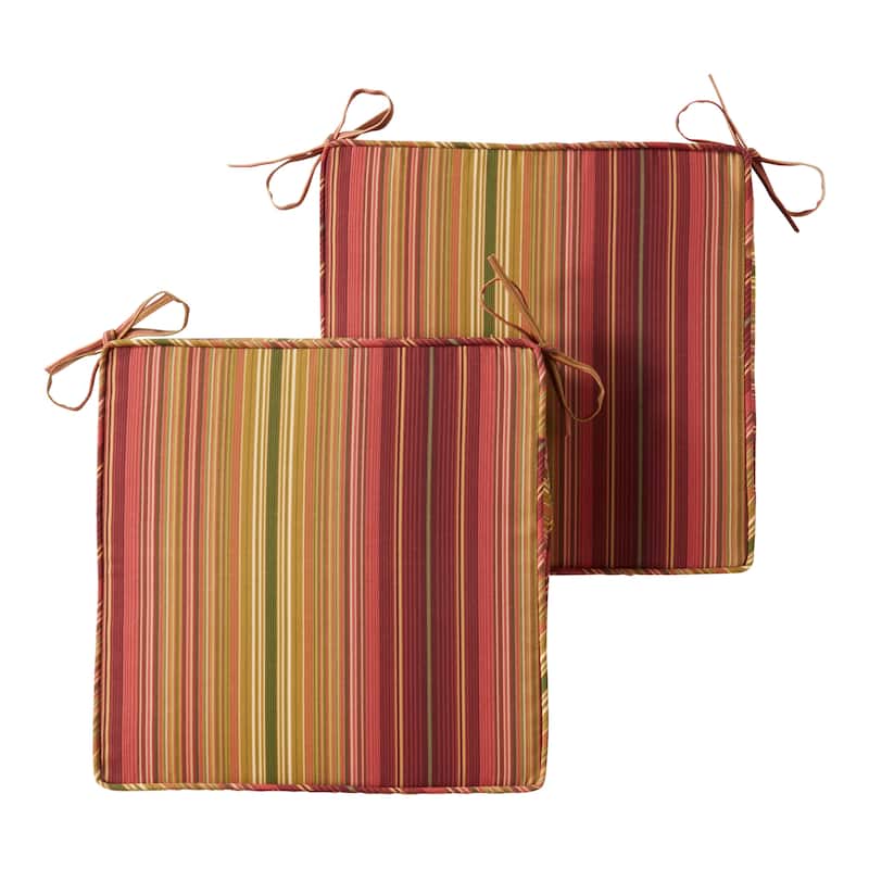 Greendale Home Fashions 18" Square Outdoor Chair Pad (Set of 2) - Kinnabari Stripe