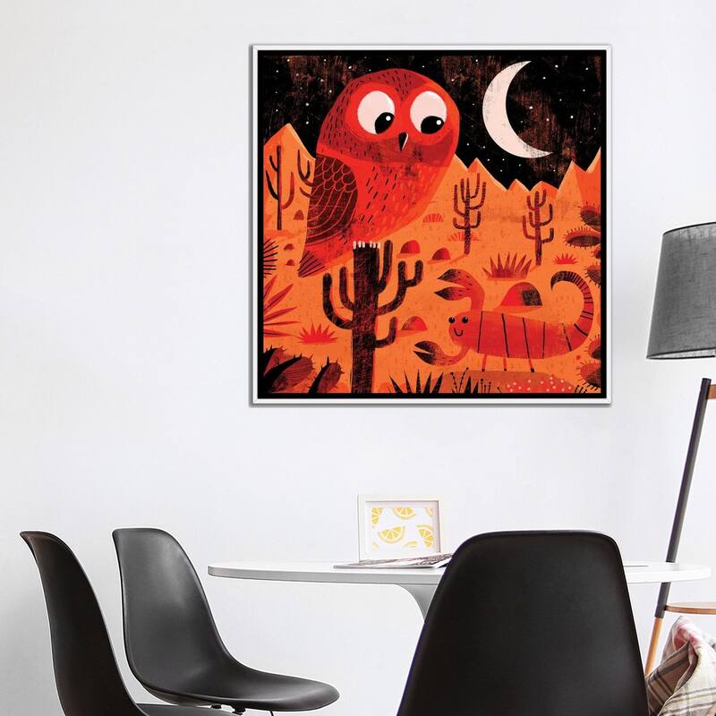 iCanvas "Desert Owl And Scorpion" by Gareth Lucas Framed Canvas Print