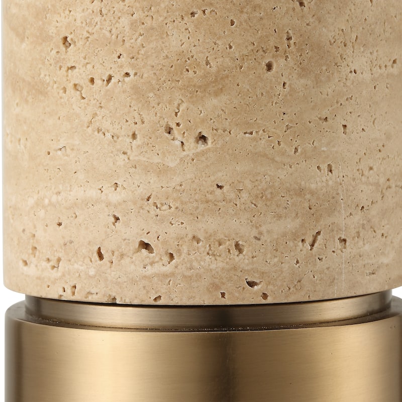 Uttermost Knox Travertine Floor Lamp - 66'' H X 20'' W X 20'' D