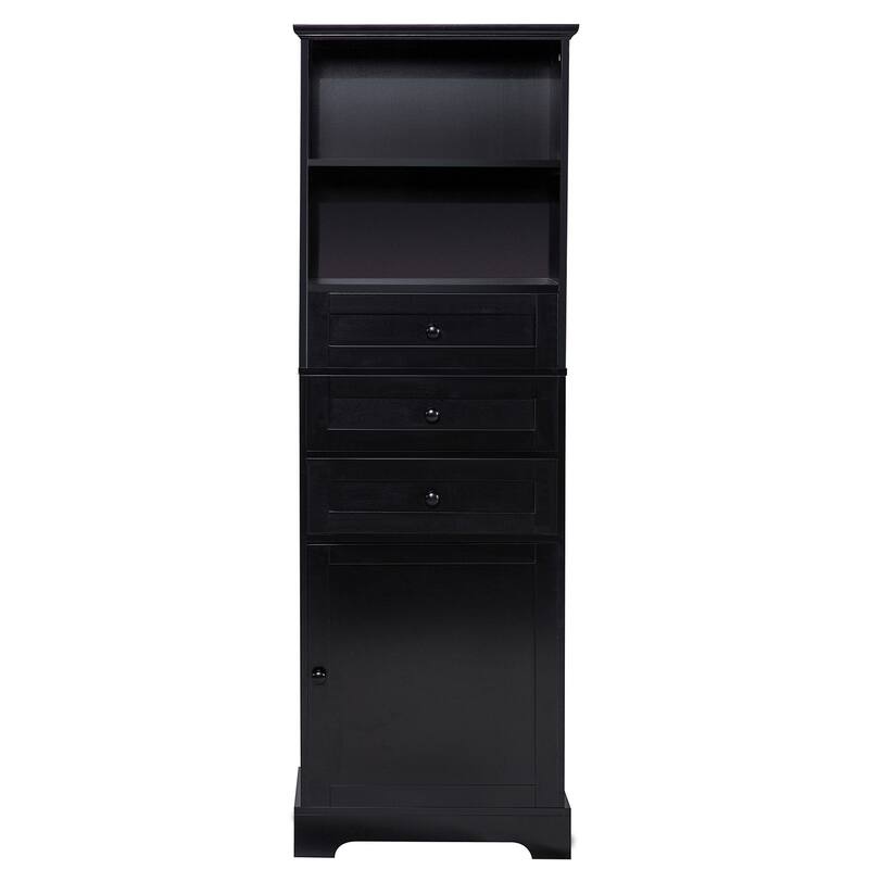 GDFStudio - Kael 67" Tall Storage Cabinet with Drawers & Adjustable Shelves, Modern MDF Organizer