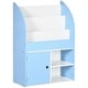 preview thumbnail 7 of 10, Multi-Purpose Kids Toy Storage Organizer Bookshelf with Cabinet Blue