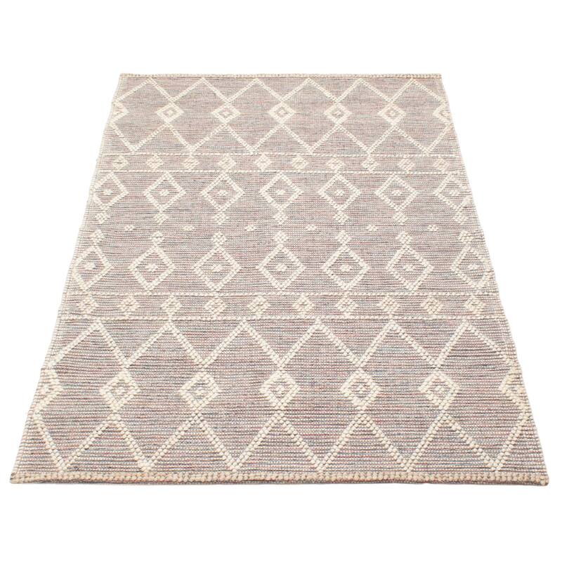 ECARPETGALLERY Braid weave Sienna Grey Wool Rug - 5'0 x 8'3