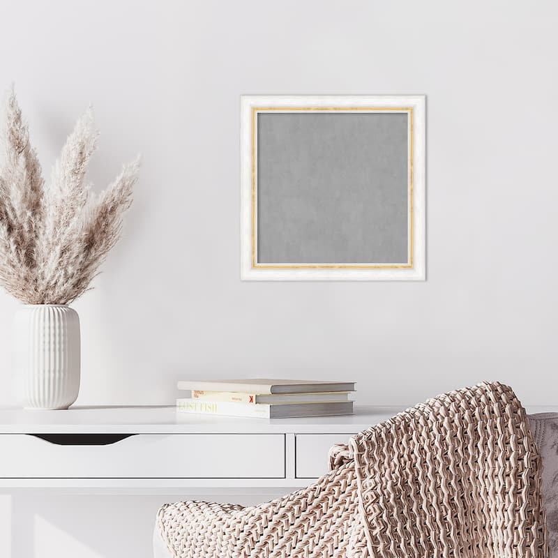 Amanti Art Morgan White Gold Framed Magnetic Board