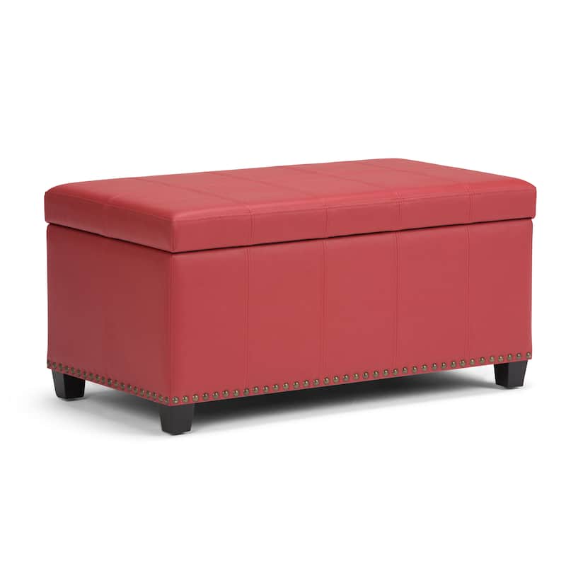 WYNDENHALL Megan 34 inch Wide Transitional Rectangle Storage Ottoman