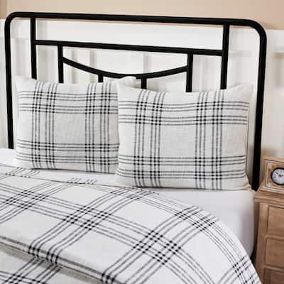 Black Plaid Standard Sham 21x27