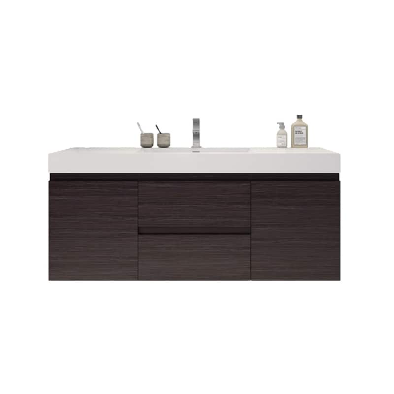 Baillie 60'' Wall-Mounted Vanity with Single Reinforced Acrylic Sink
