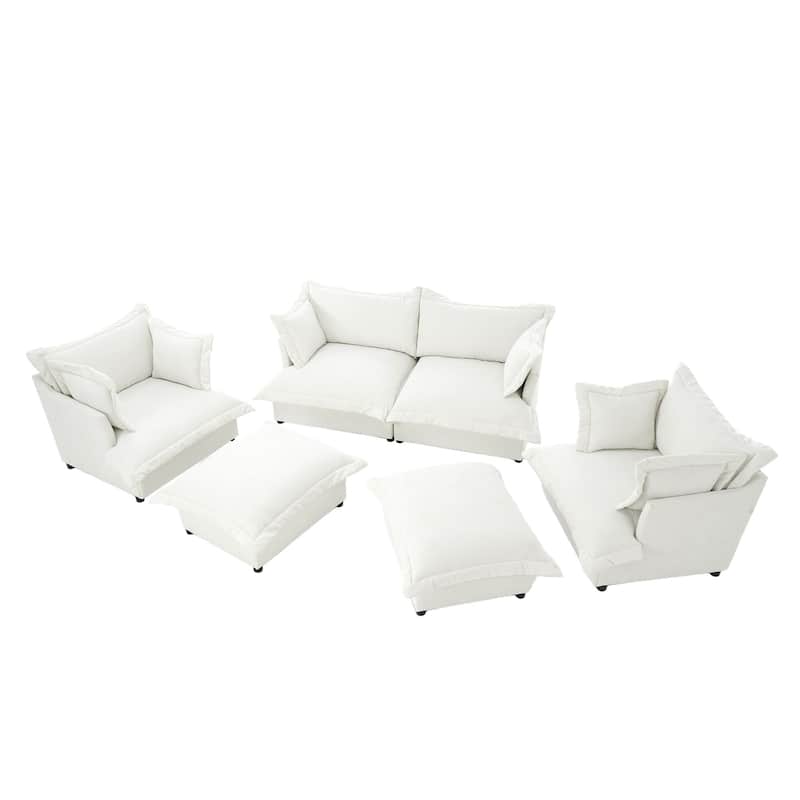 Cloud Chenille Upholstered Modular Sectional Sofa