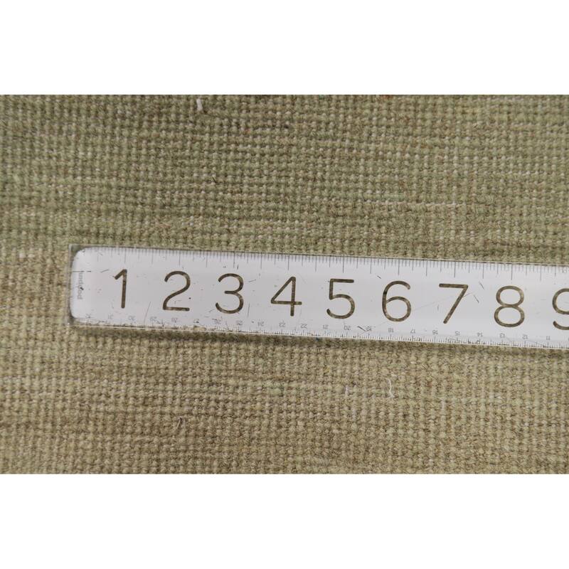 Hand Knotted Oriental 100% Wool Carpet Modern Solid Green Gabbeh Area Rug - 5' 0'' X 3' 5''