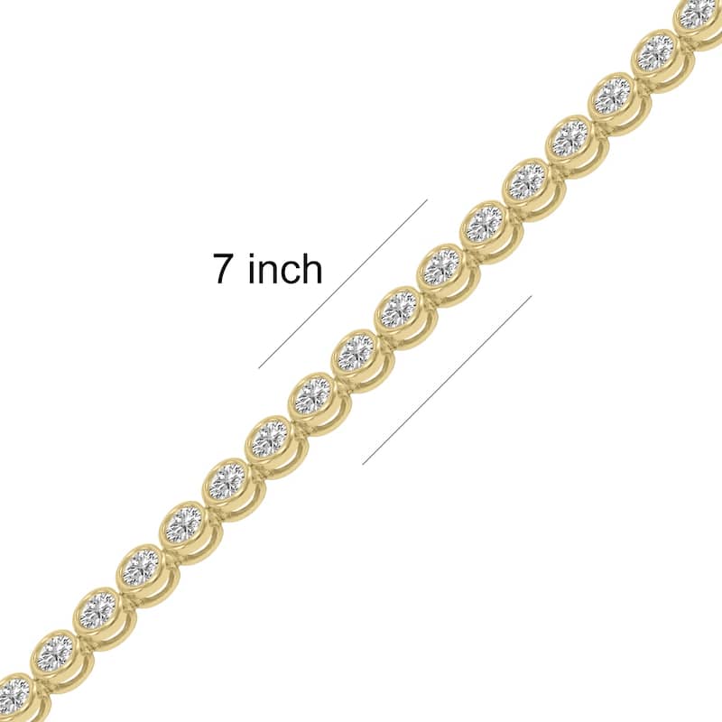 Marquee 5 Carat TW Bezel Set Lab Grown Diamond Bracelet in 14K Yellow Gold