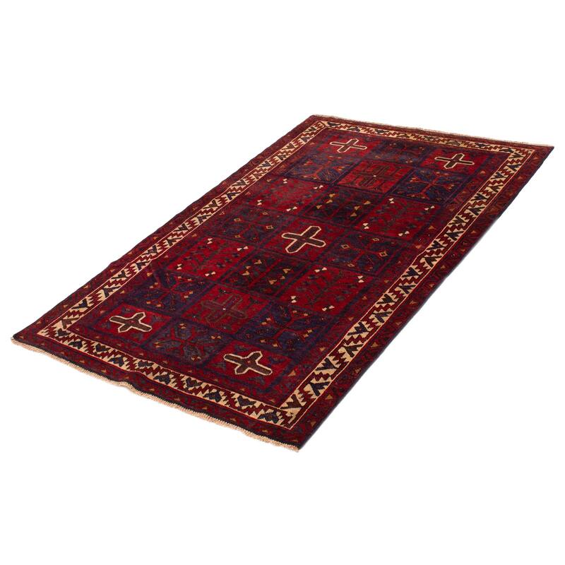 ECARPETGALLERY Hand-knotted Melis Vintage Red Wool Rug - 5'3 x 7'11