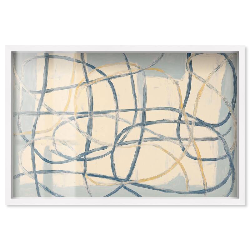 Unbroken Line I Shadowbox by Art Remedy - White - 24" x 16"
