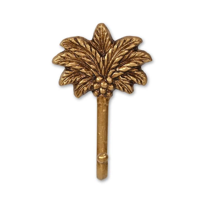 Theira Palm Tree Gold Cast Iron Wall Hook - N/A
