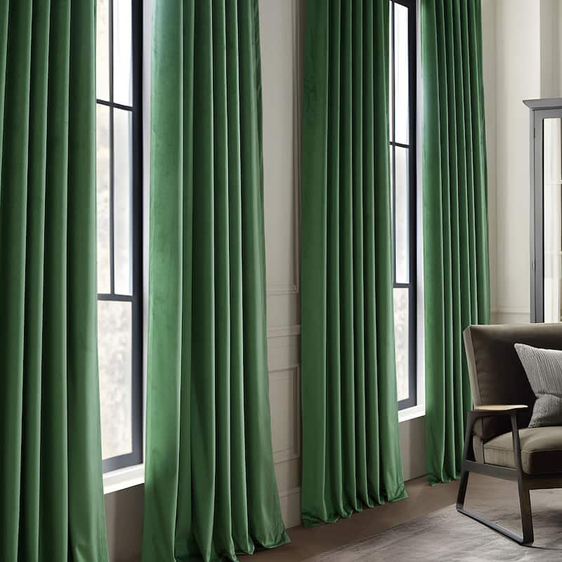 Exclusive Fabrics Simply Velvet Grommet Room Darkening Curtains for Bedroom & Living Room Curtains Pair (2 Panels))