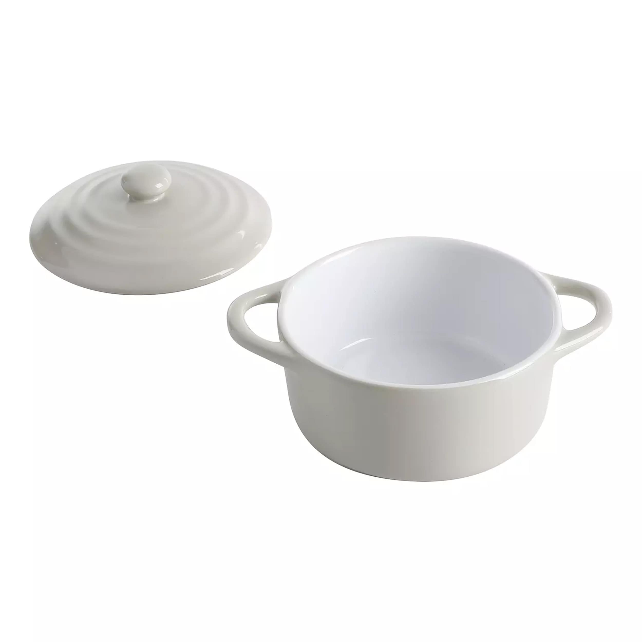 Martha Stewart 3 Pack 6.4 Inch Stoneware Mini Casserole with Lid in Sharkey Grey