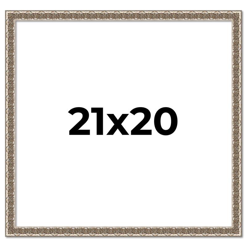 21x20 Frame Silver Versailles Ornate Solid Wood Picture Frame | 1 Inch
