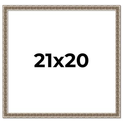 21x20 Frame Silver Versailles Ornate Solid Wood Picture Frame | 1 Inch