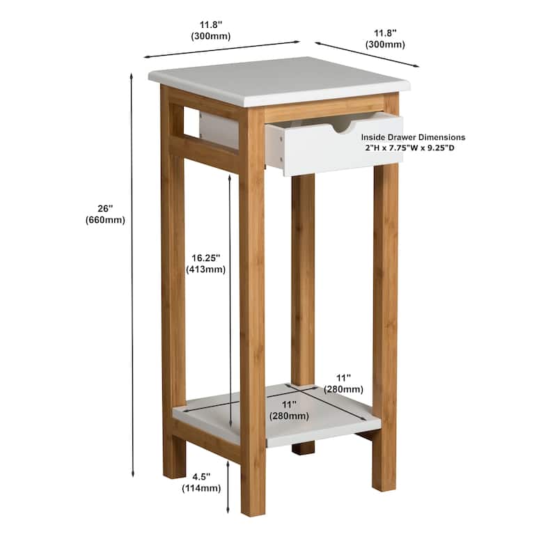 2 Tier Solid Bamboo Frame Plant Stand