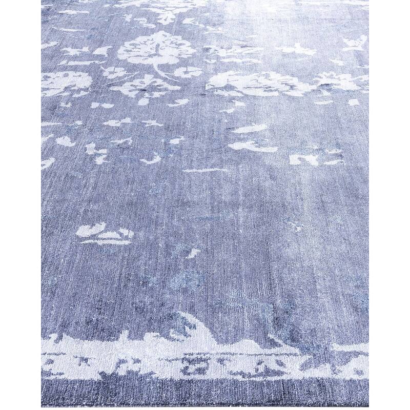 Modern One-of-a-Kind Hand-Knotted Area Rug, Purple - 9' 2" x 12' 3"