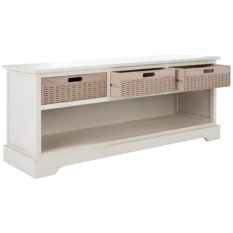 SAFAVIEH Landers 3-Drawer Bottom Shelf Storage Bench - 47.3" W x 15" L x 19" H