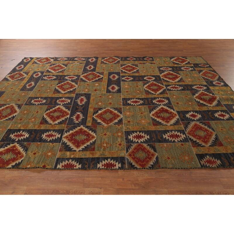 Kilim Oriental Area Rug Flatweave Sotuhwestern Wool Carpet - 7'6"x 10'1"