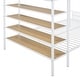 preview thumbnail 15 of 16, Twin Over Full Metal Bunk Bed Frame, Upper Bunk with Side storage Shelves, Lower Bed with 5-Tier Shelves