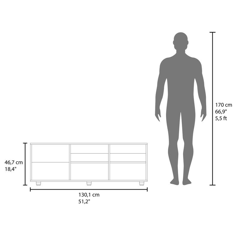 TV Stand for 55 Inch Screens with Storage Shelves and Door Modern Design