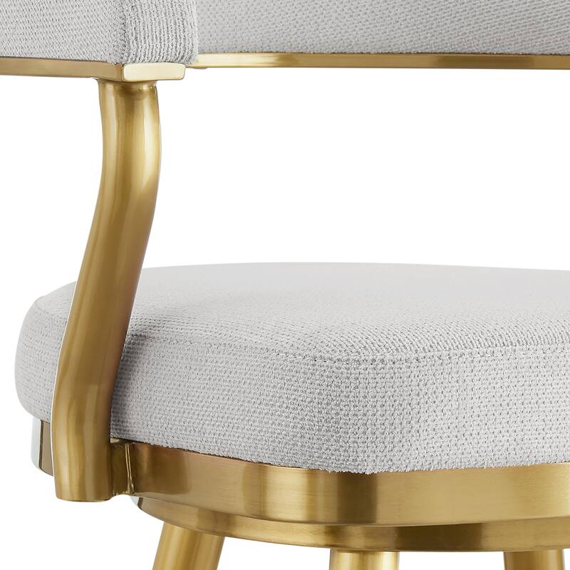 Justin Upholstered Bar or Counter Height Chair Swivel Barstool with Arms