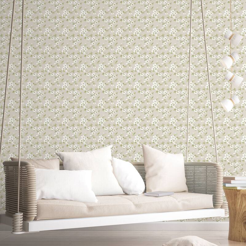 Galerie Wallcoverings Secret Garden Delicate Flower Trail Non-woven Matte Wallpaper Roll