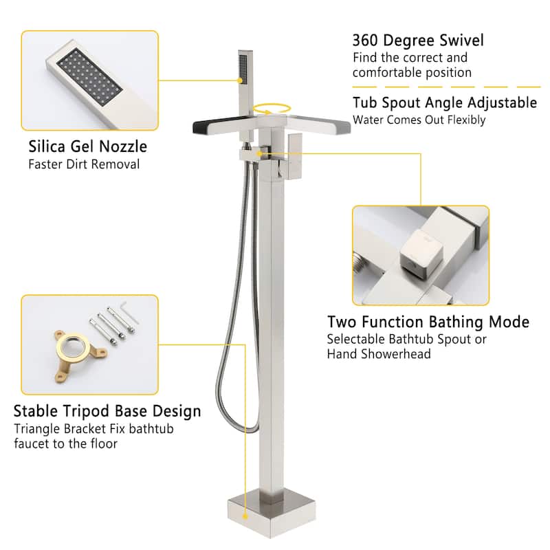 Freestanding Bathtub Faucet with Hand Held Shower