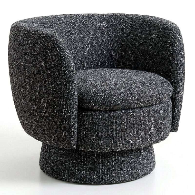 Upholstered 360 Swivel Barrel Accent Armchair(Set of 2)