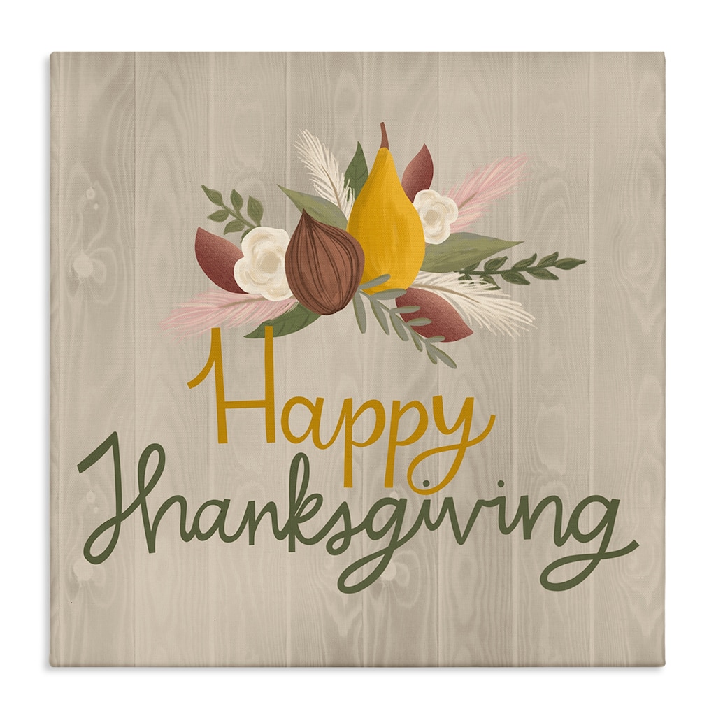 Stupell Happy Thanksgiving Rustic Harvest Canvas Wall Art Design By Mandy Ford Art + Illustration