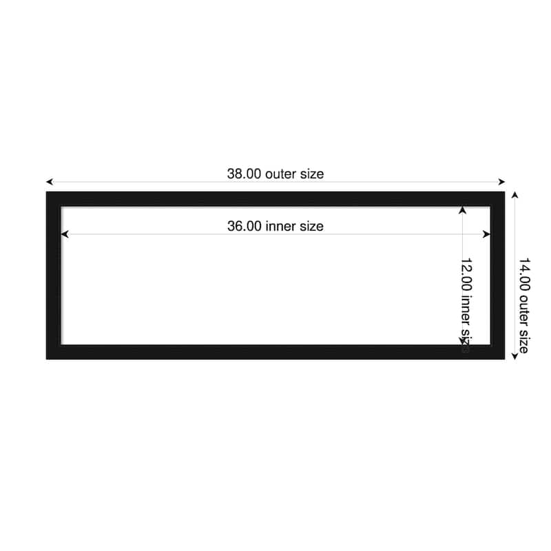 Amanti Art Avon Black Narrow Framed Dry Erase Magnetic Board - 38 x 14 in