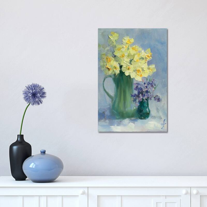 iCanvas "Bouquet Of Daffodils And Hyacinths" by CountessArt Canvas Print - 18x12x1.5
