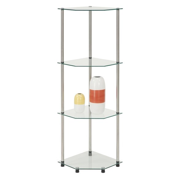 Porch & Den Japonica Glass 3-shelf Bookcase Black Glass Modern & Contemporary 