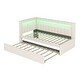 preview thumbnail 6 of 23, 2 Color Twin Bed with USB Ports and LED Belt, LED Design Platform Bed with Trundle