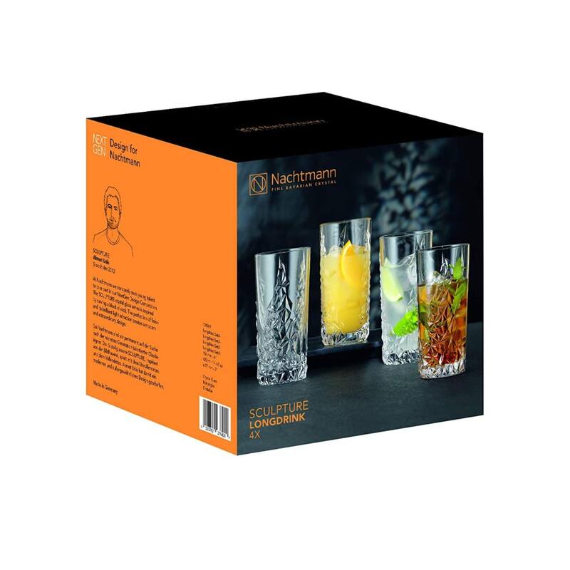 Nachtmann Set of 4 Sculpture Longdrink Glasses - 14 oz