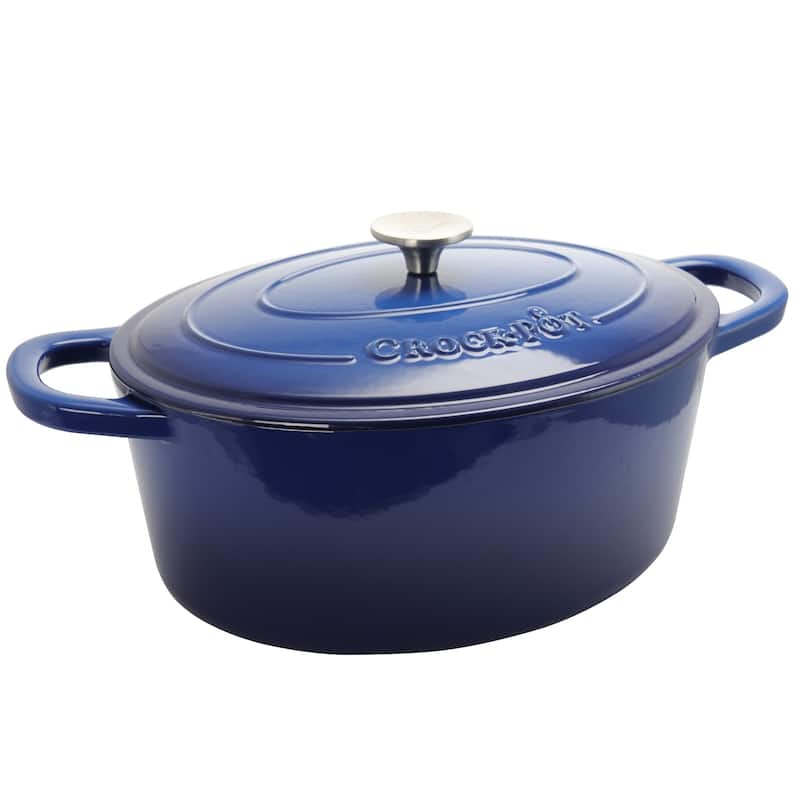 7 Quart Oblong Cast Iron Dutch Oven in Ocean
